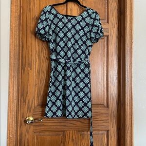 Navy and Green Medium Midi Dress NWOT
